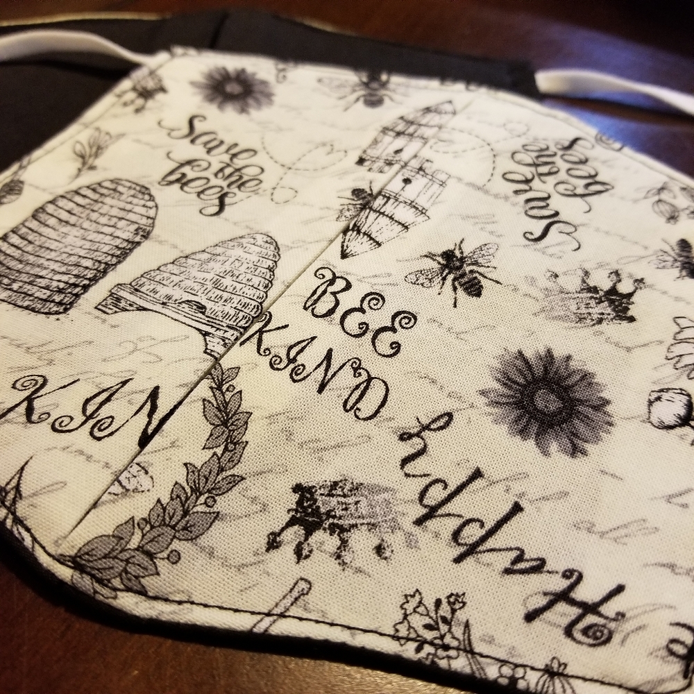 Save the BEES Cotton Facemask hand made - Picture 2 of 4